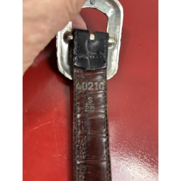 Brighton Marcus Two-Tone Black & Brown Reversible Belt‎ Size S 28 40210 33.5" - Picture 5 of 10